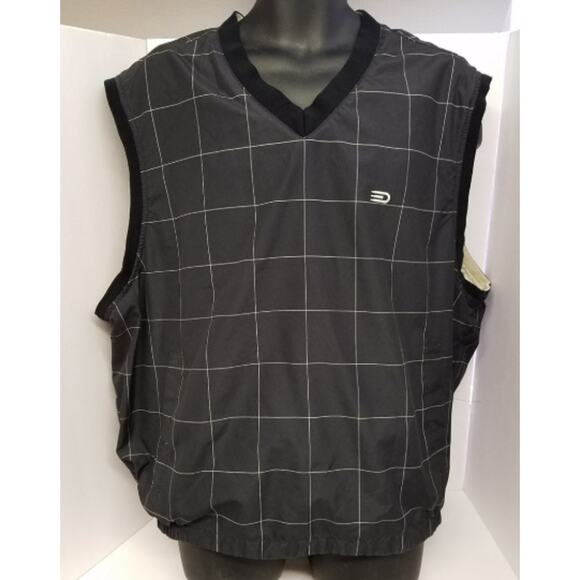 Dockers Reversible Golf Vest Stain Defense Rain Wind Velcro pocket Sz Med Men - Picture 1 of 2